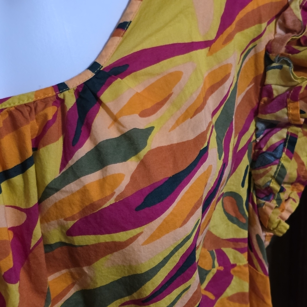 Terra & Sky Ruffle Sleeve Top Multicolor Size 3X (24W-26W) - Picture 10 of 15
